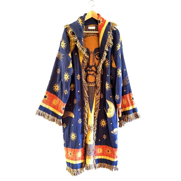 Lew Magram Collection Universe Big Sun Logo Tapestry Cloak Robe Jacket